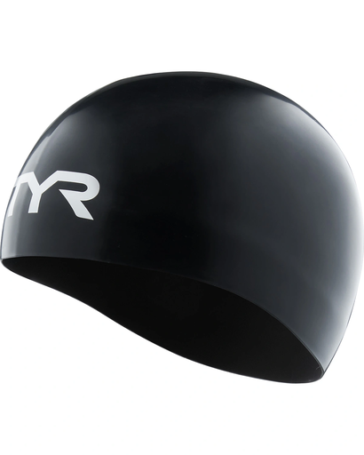 TYR -  wrinkle free silicone swim cap 001 black Black